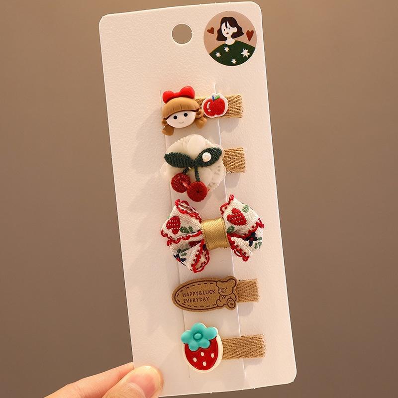 Cute clip de dibujos animados clip de borde conjunto frente cejas clip de cabello para chicas clip de BB otoño invierno de alta sensibilidad adornamiento de cabello tocado