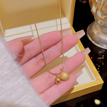 甜美小金球项链ins高级感小众颈链气质锁骨链时尚网红吊坠饰品女
