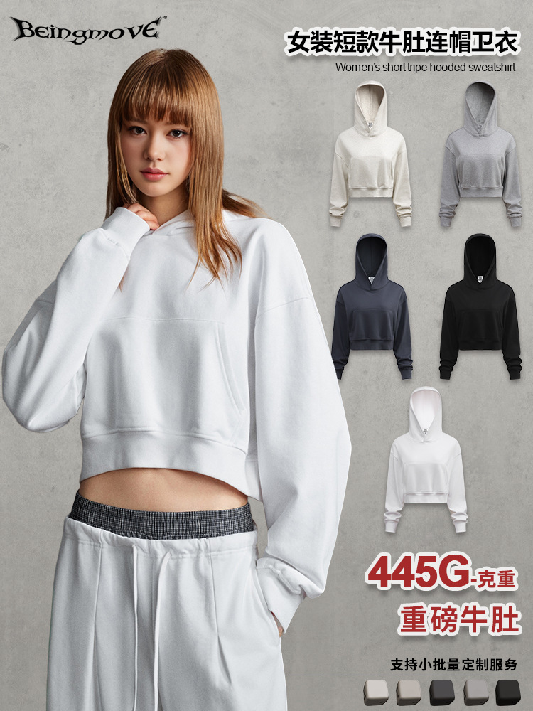Seco en la calle | 2025 otoño marca de moda americana deporte retro chica caliente sudadera con capucha suéter corto de alta calidad mujer