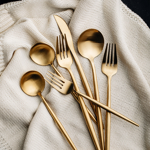 Cross-border 304 stainless steel steak knife, fork and spoon set hotel western food tableware dessert spoon fork Portuguese coffee spoon