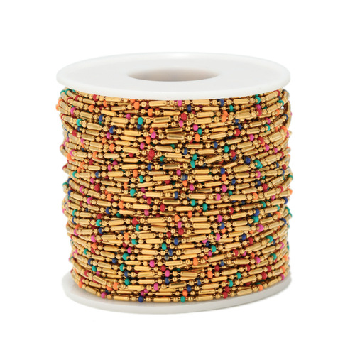 Cross-border hot selling stainless steel jewelry chain 3:1 drop oil 1.6mm bead chain DIY necklace bracelet anklet sub accessory