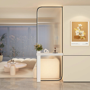 Light Strip Changhong Glass Screen Simple Living Room Partition 2025 New Stainless Steel Bathroom Entrance Entrance
