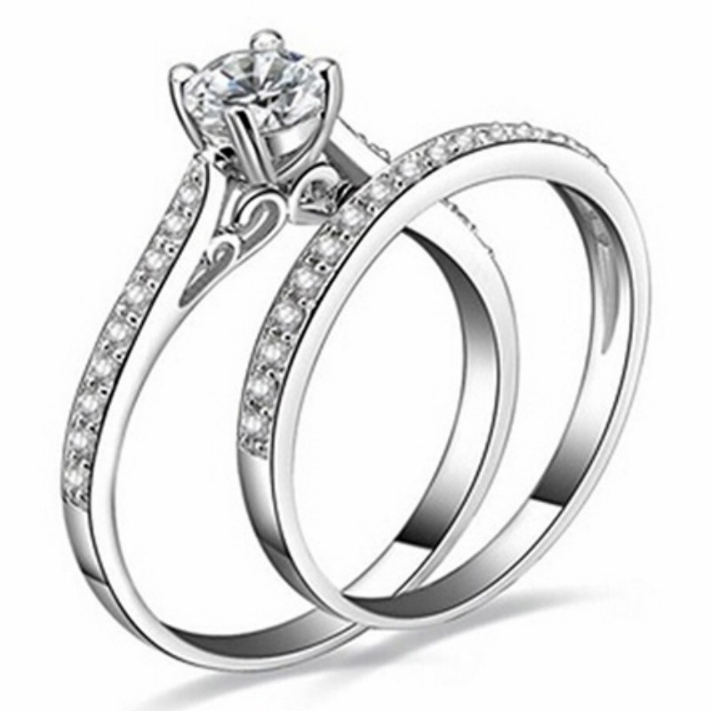 Jianjie transfronterizo nuevo cuadrado blanco ópalo antiguo anillo de plata europeo y americano nupcial joyería de la boda de las mujeres