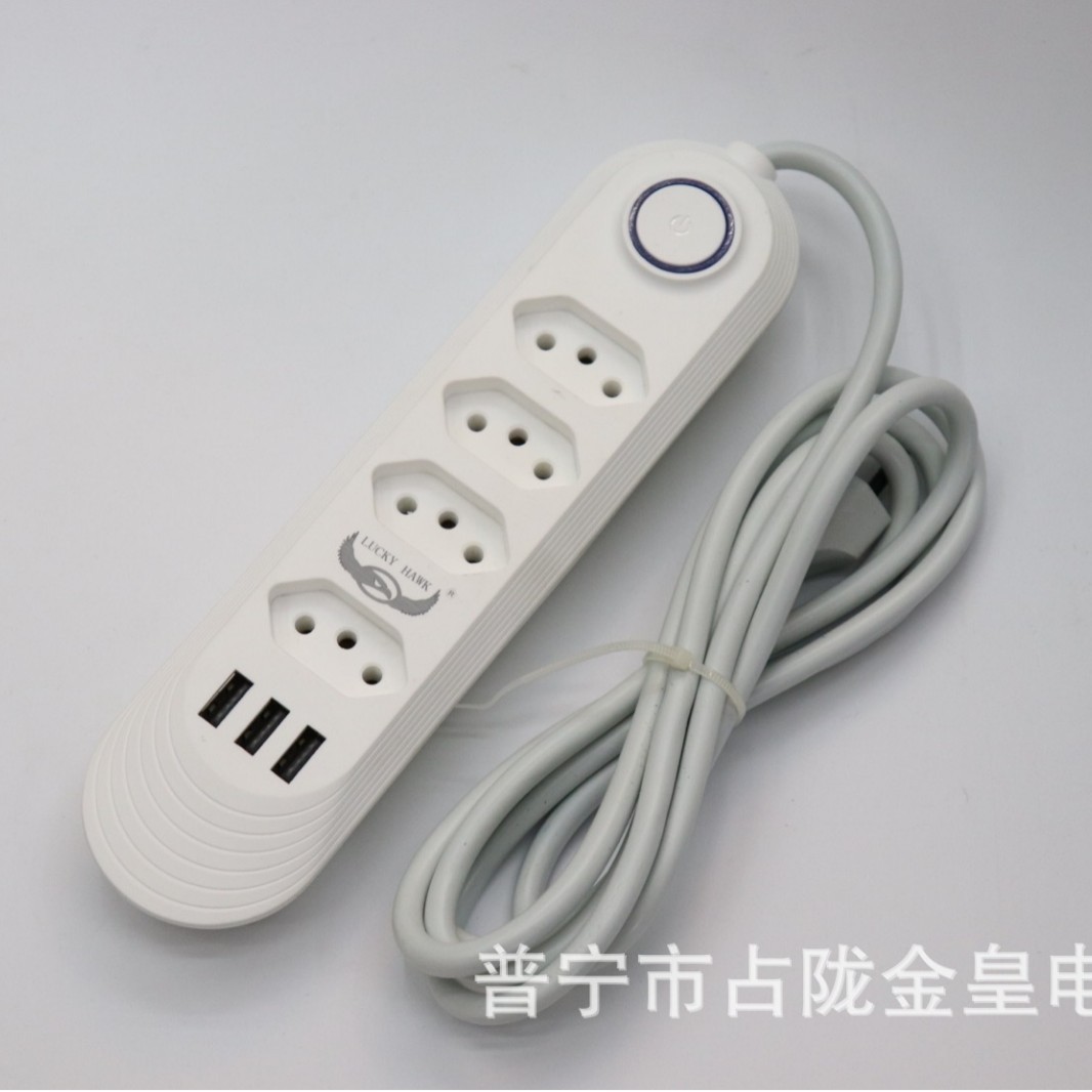 América del Sur dos redondos tres redondos TYPE-C estándar brasileño enchufe brasileño enchufe placa de conexión USB con cable enchufe