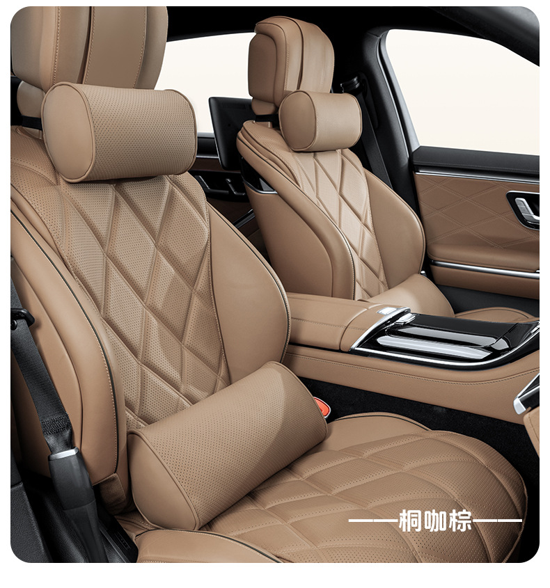 Cross-Border Popular Car Headrest, Car Lumbar Cushion, Four-Season Universal High-End Cylindrical Car Seat Neck Pillow