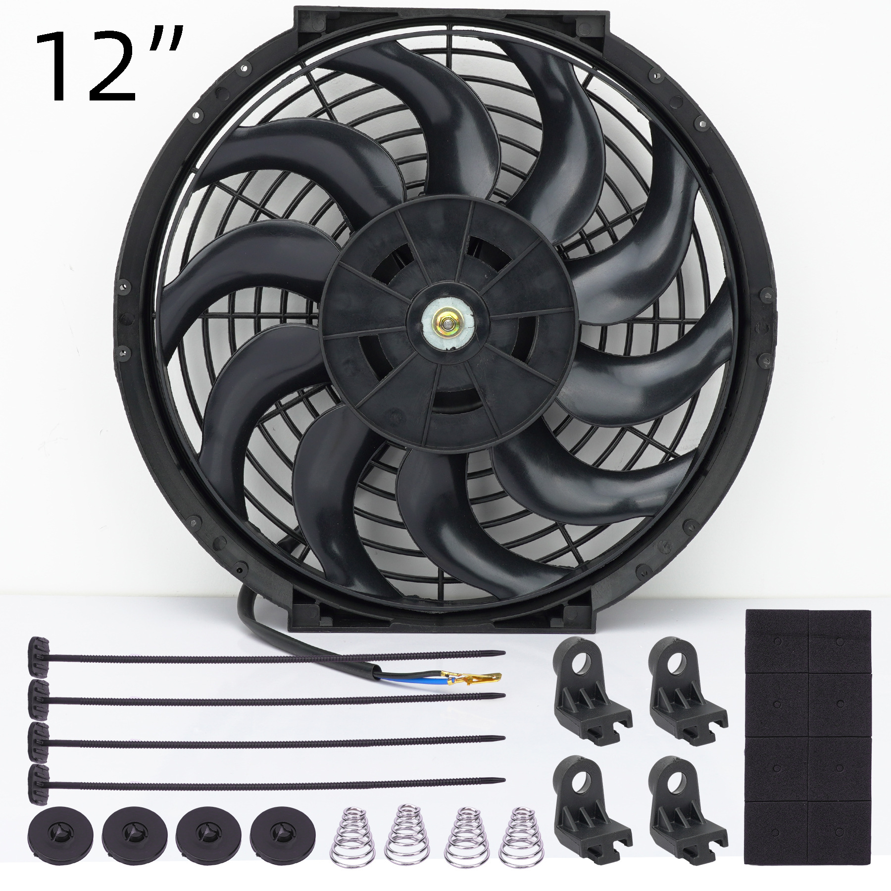 Radiator fan universal 12V 80W120W automobile oil-cooled and air-cooled electric push-pull kit cooling system