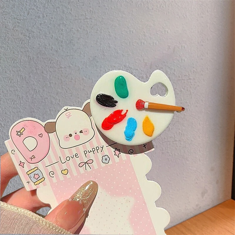 かわいいシミュレーションパレットヘアピン、甘い女の子のミニお絵かきボードカモノハシクリップ、春夏の新しい多用途のインターネットセレブヘアアクセサリー|undefined