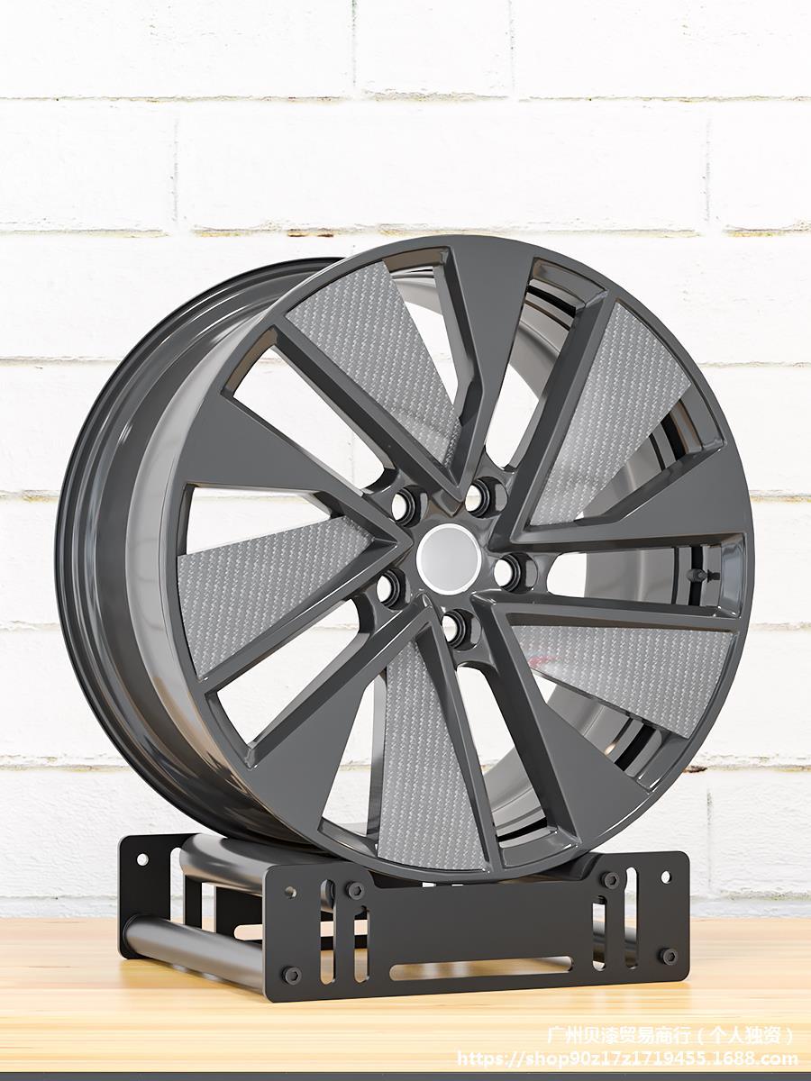 汽车轮毂旋转展示台360度旋转轮毂展示架可调节尺寸轮毂钢圈展架