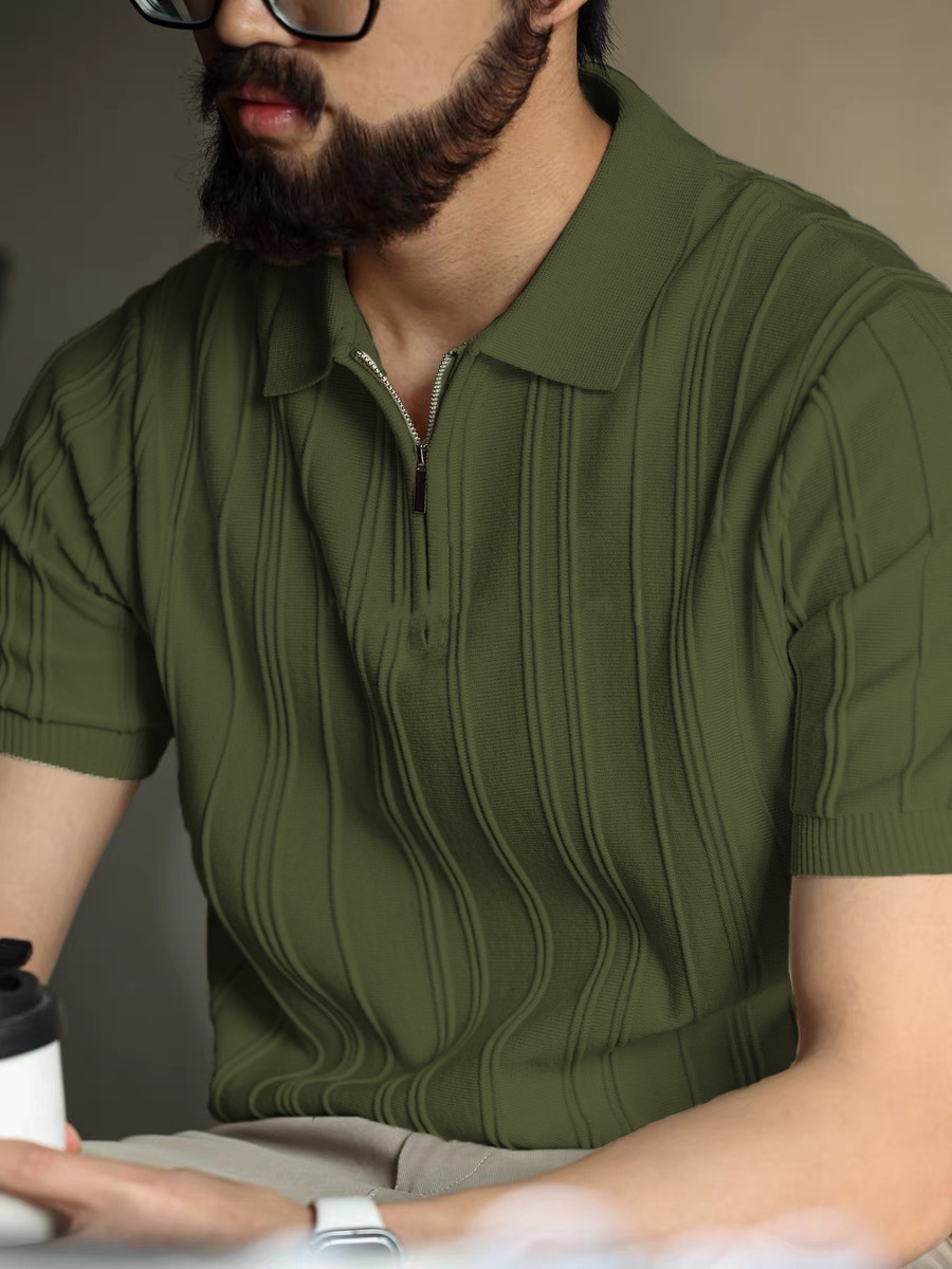 Camiseta de solapa de manga corta para hombre coreano de verano transfronterizo Camiseta de polo para hombre de comercio exterior Camiseta casual de Amazon al por mayor