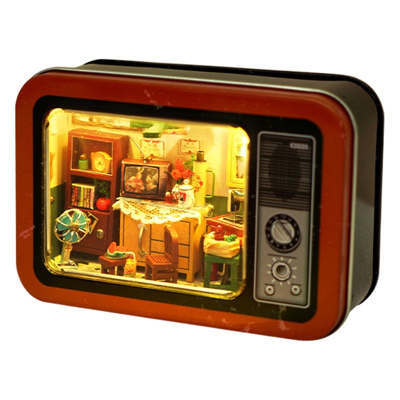 Caja de hojalata hecha a mano bricolaje transfronteriza modelo de memoria infantil juguete educativo para niños regalo de cumpleaños