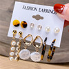 Fracus's Earrings Set Pearl Crystal Stud Earrings