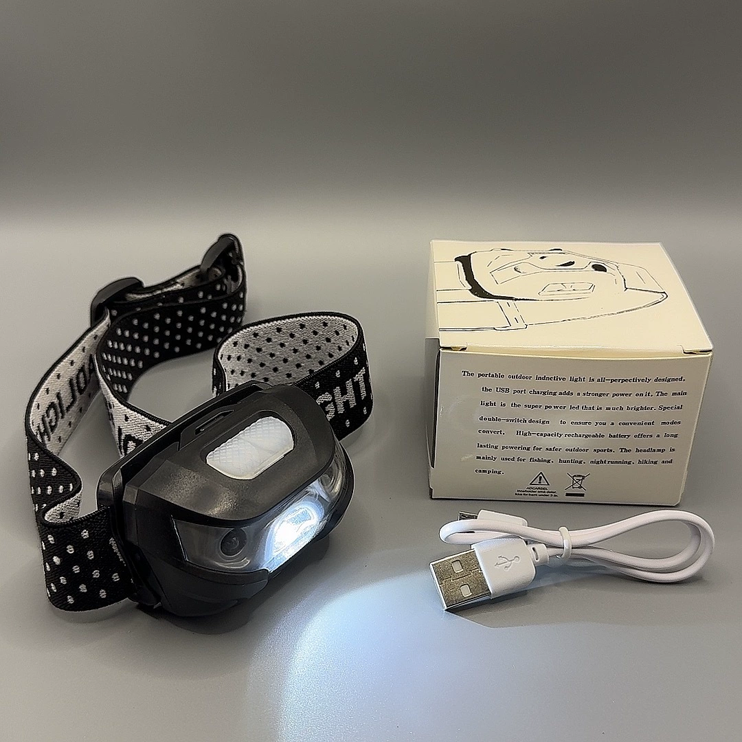 Персонализированная рыболовная USB-зарядка с ультра-длительным временем работы от батареи, светодиодная ночная рыбалка головной светильник с волновым сенсором и мощной бас-головной