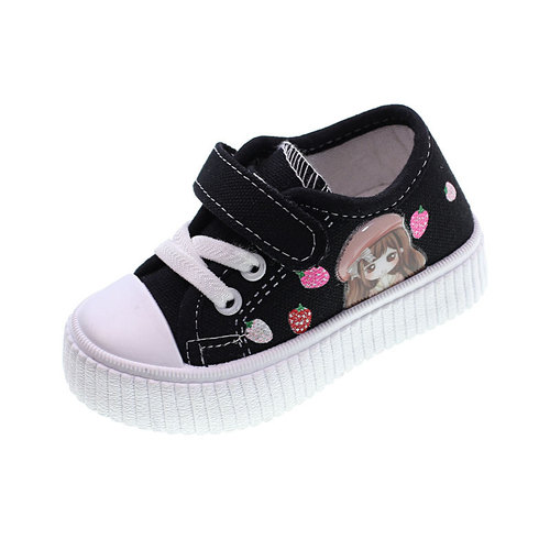  Spring and Autumn New Children's Canvas Shoes for Girls, Soft Soled Baby Learning to Walk Shoes, Boys' Board Shoes, Breathable Fabric Shoes