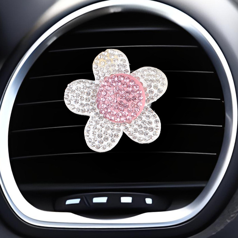 Comercio electrónico transfronterizo cerámica barro flores diamantes coche aire acondicionado salida de aire clip de aromaterapia decoración clip de perfume adorno