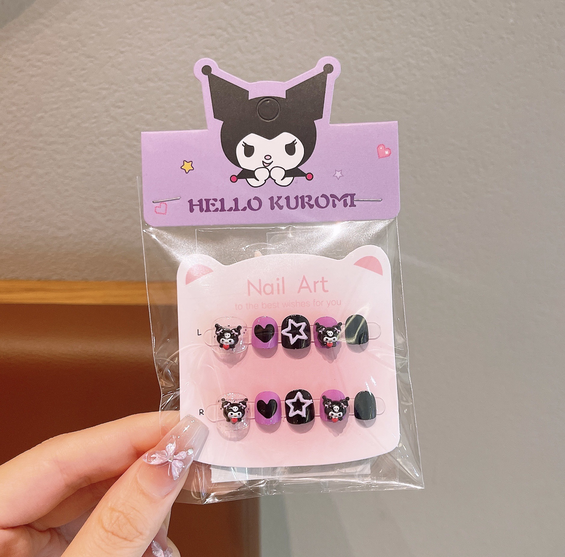 Niños Sanrio pegatinas de uñas para niñas Cullome pegatinas desmontables impermeables para niñas parches de manicuras autoadhesivos