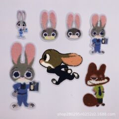 ジュディニック刺繍漫画ウサギ服装補助材料パッチ帽子装飾DIY刺繍布パッチ