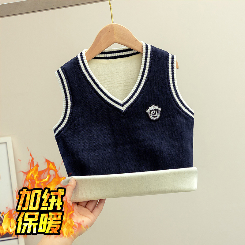 2023 otoño e invierno nuevo estilo de la Universidad estilo de los niños de estilo de la Universidad de los niños Chaleco de punto cuello en V Chaleco de los niños de la escuela primaria estudiante suéter