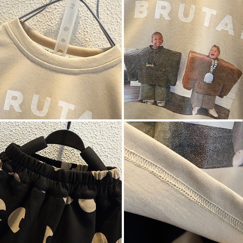 7931 Traje de manga corta para niños 2025 Nuevos productos de verano Niños y niñas Impresión de manga corta T Traje casual de dos piezas de moda para bebés