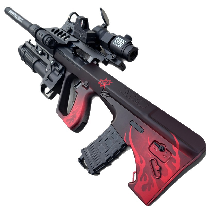 Xianqian AUG eléctrico de ataque continuo de cristal para niños juguetes automáticos de niños y niñas pistolas automáticas de perlas