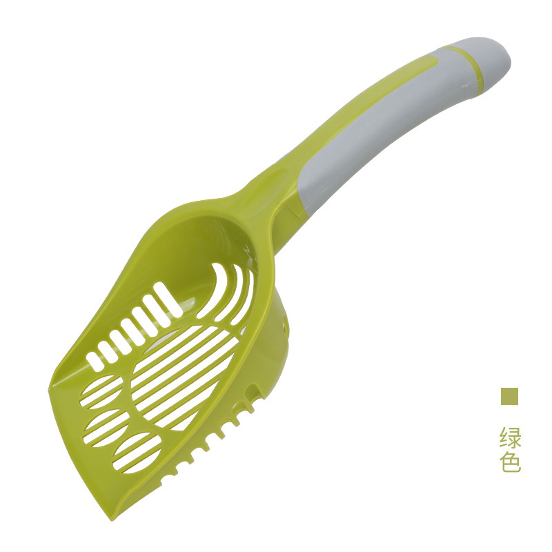 Pala especial de arena para gatos de plástico de orificio fino, pala de estiércol de mango largo grande, recogida de heces huecas, pala de arena de tofu, pala de estiércol de gato