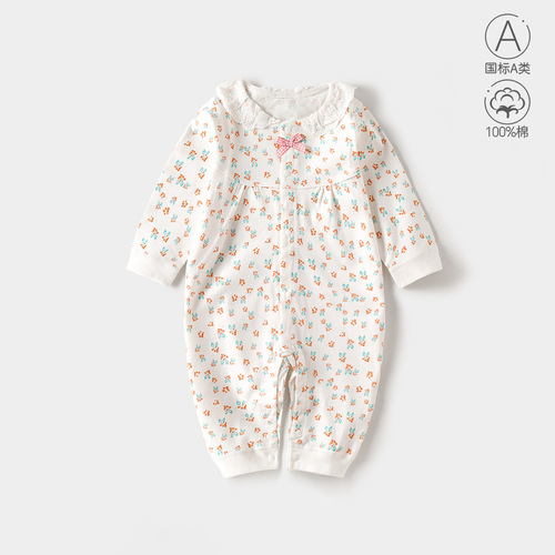 Baby Bodysuit for Spring and Autumn, Unisex Baby Spring Outfit, Category A Newborn Clothes, Cotton Long-Sleeve Top