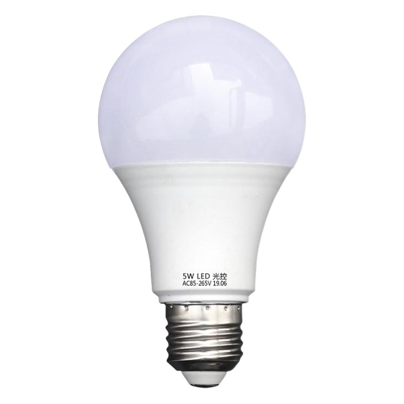 LED Bombilla de control de luz pura patio lámpara de calle 110V bolsa de plástico bombilla de inducción de aluminio Anochecer Amanecer bombilla fábrica al por mayor