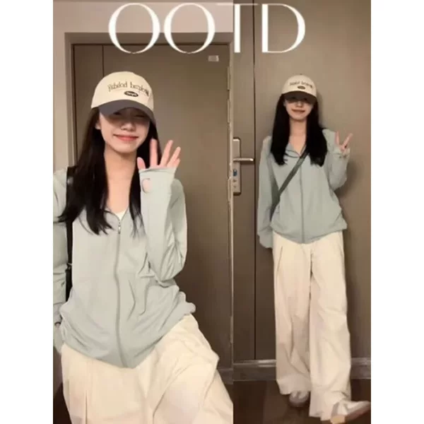 Dropshipping cross-border ice silk sunscreen clothing for women, 2026 new summer UV protection loose and versatile sun protection clothing