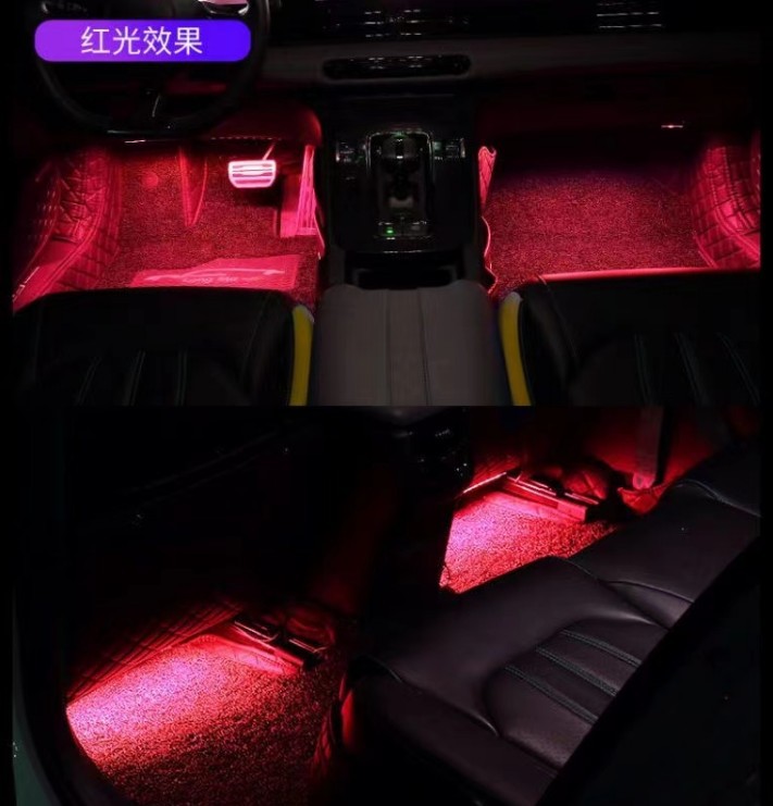 Cross-border hot sale car atmosphere light foot atmosphere LED lighting colorful voice control RGB music rhythm light 36 lights