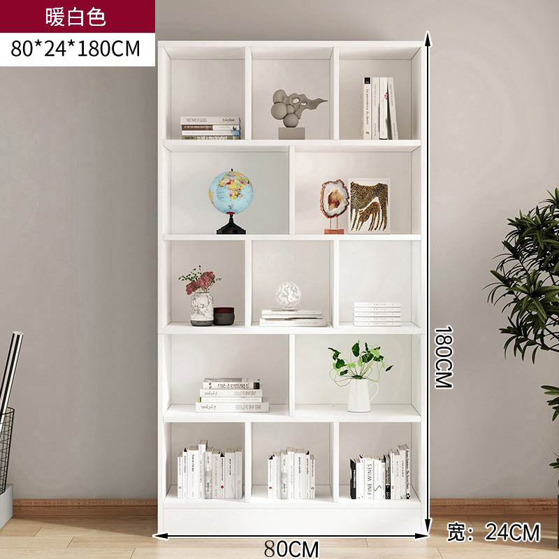 Estantería de piso de almacenamiento de rack sala de estar simple pared estantería dormitorio lectura rack multi-capa de almacenamiento a cuadros armario