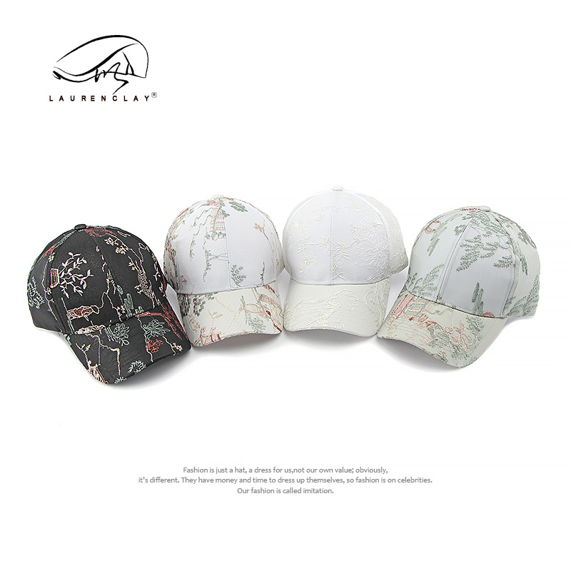 Sombrero de verano de malla de aire china transpirable estilo Han bordado sombrero de béisbol duro viaje de compras sombrero de lengua de pato