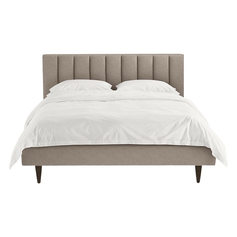 Cama nórdica de tela, muebles de dormitorio sencillos y elegantes, cama suave de tela de algodón y lino de 1,5 m/1,8 m, cama nupcial para dormitorio principal