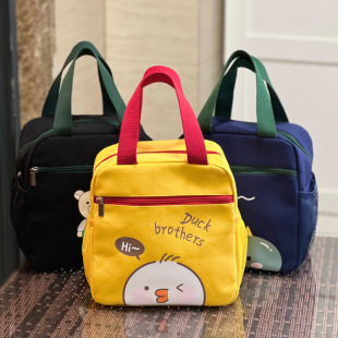 New Canvas Cute Cartoon Insulation Large Capacity Kindergarten Student Handbag Lunch Box Lunch Bag Mummy Bag