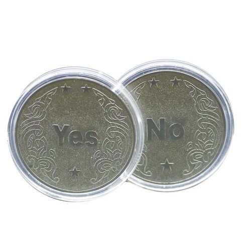 Decision Coin Lucky TKtemu Metal Commemorative Coin Magic Commemorative Medal Playable Yes No Right Wrong Game Coin