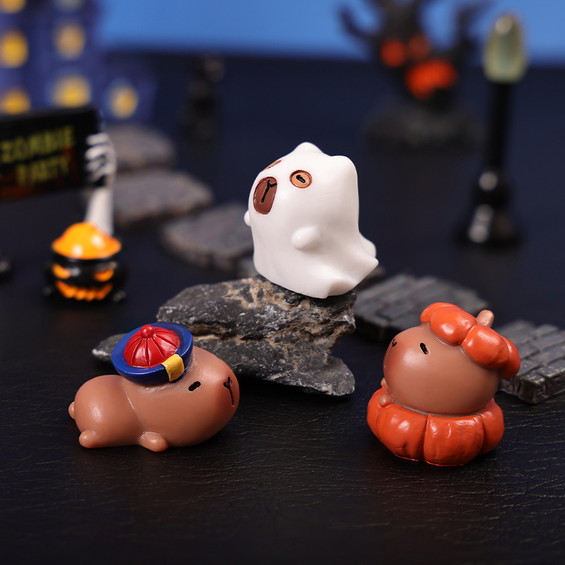 ハロウィン装飾品カピバラかわいい人形クリエイティブホームカー樹脂 diy 装飾装飾品工芸品|undefined