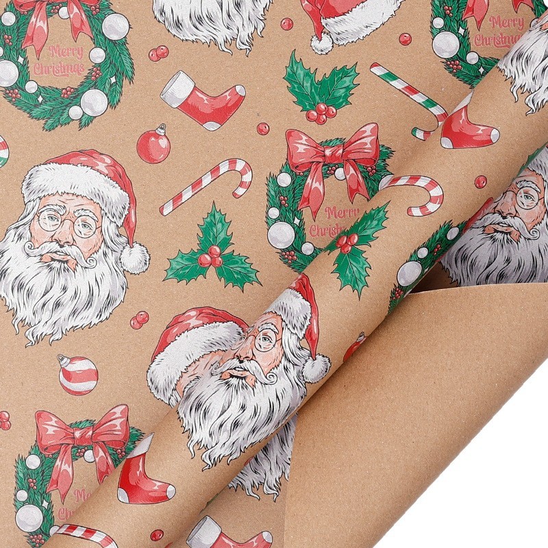 Amazon クロスボーダー 新しいクリスマス イエロー クラフト紙 シリーズ 包装紙 ギフト包装紙 手作り 80g クラフト紙|undefined