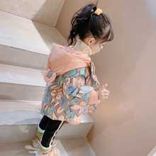 女童棉服外套新款冬季加绒加棉加厚儿童洋气连帽棉衣厚外套小女孩