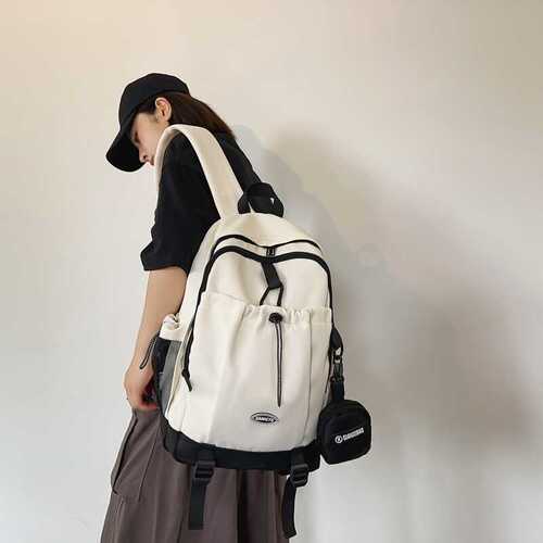 Korean style college style large-capacity school bag niche design sports and leisure backpack lightweight waterproof burden-reducing backpack