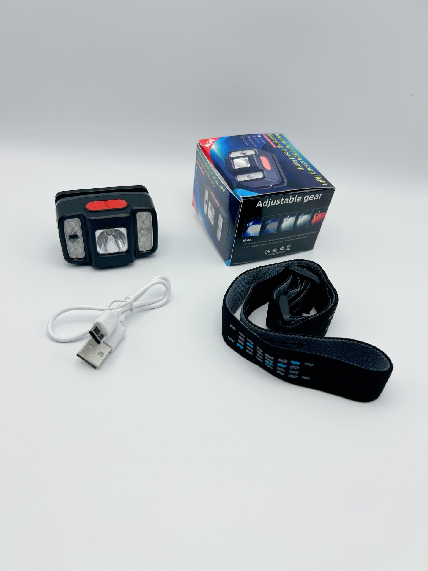 La fuente de productos de fábrica tipo c carga conveniente LED luz roja faro de pesca súper fuerte para esperar la electricidad, la pesca nocturna al aire libre se puede detectar