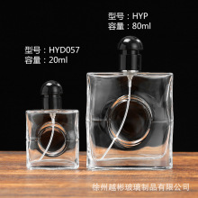 新20ml80ml扁方厚底高档精油香水香薰贴标玻璃瓶卡口牙按压喷雾瓶