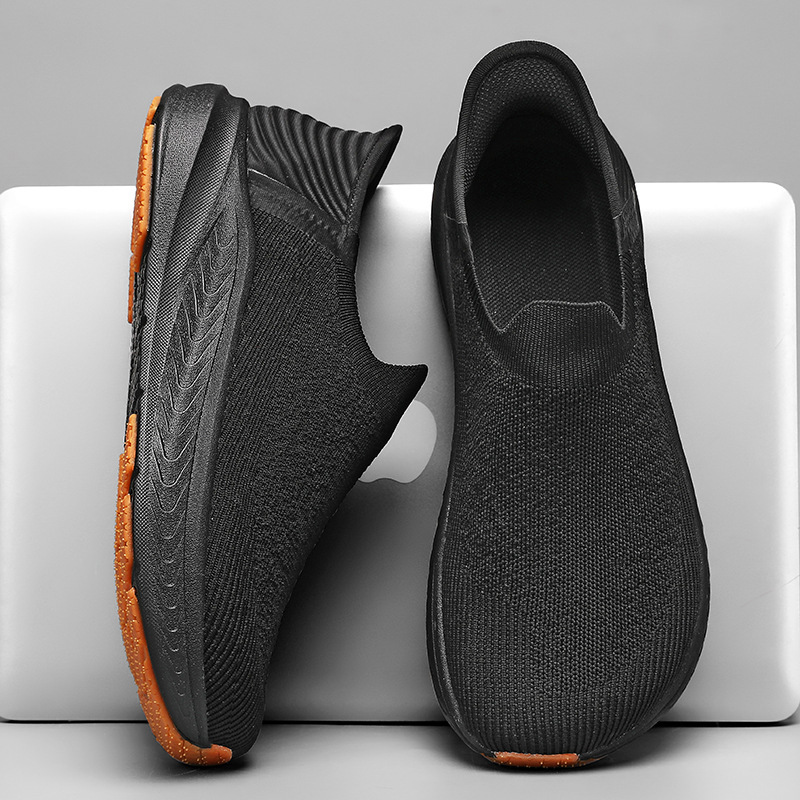 Men's Walking Shoes, New Spring Model, Slip-On, Widened and Enlarged, Wide-Toe Running Shoes, Large Toe Sports Shoes, Wide Last, Lazy Mesh Shoes