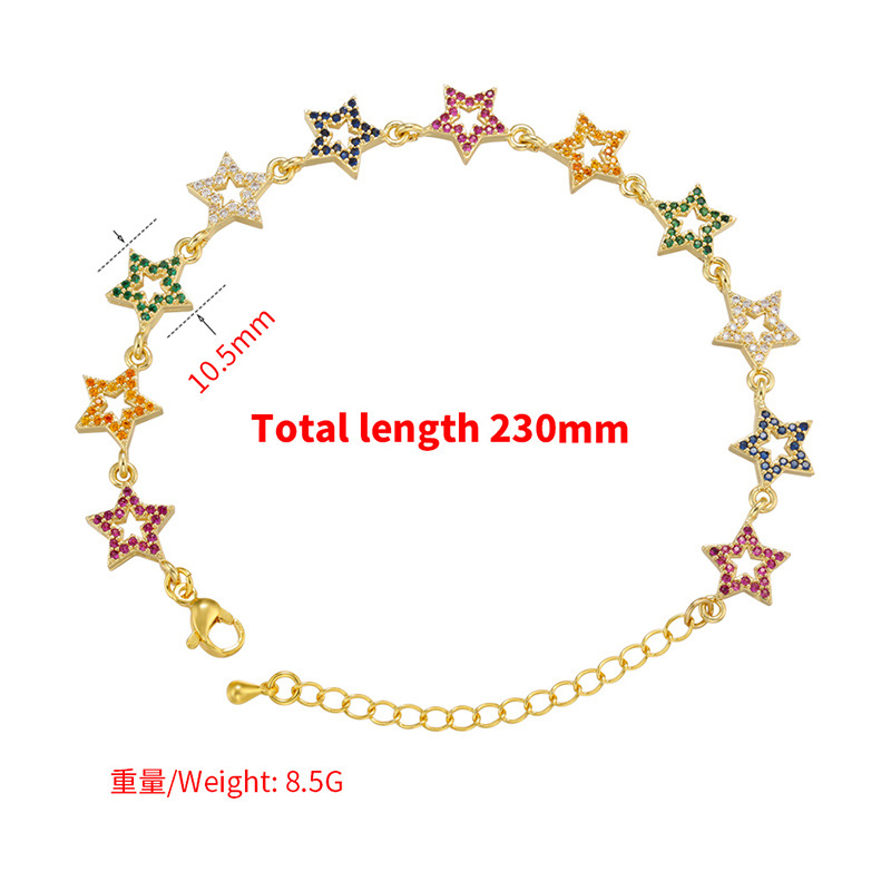 micro-inlaid zircon five-pointed star full diamond star bracelet