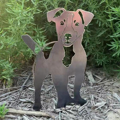 対外貿易の田舎の田園の鋳鉄の鉄の芸の子犬の生け花の挿し込みのシルエットの置物の花園の庭園の園芸の装飾