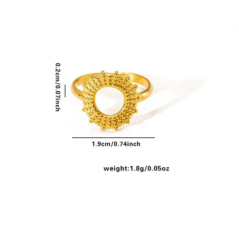 Electroplated Gold Plating Process Wholesale Jewelry Elegant Human Face Heart Shape Flower Titanium Steel Open Rings