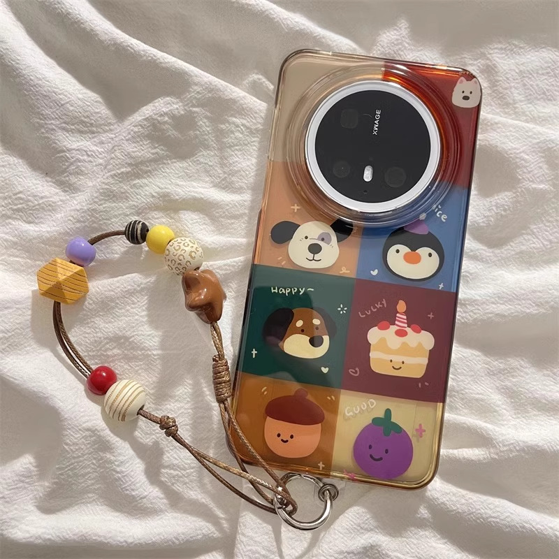 Funda para teléfono móvil mate60pro nuevo modelo 15/17promax, diseño casual con patrón de cuadros y pequeños animales, adecuada para mujeres, p70, m60