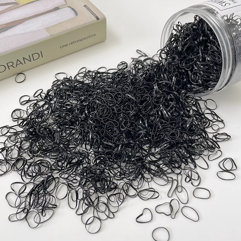 Banda de goma desechable para el cabello no lastimado Anillo de goma para trenza de niña Banda de goma Color Valor de alta cuerda elástica para el cabello Tocado