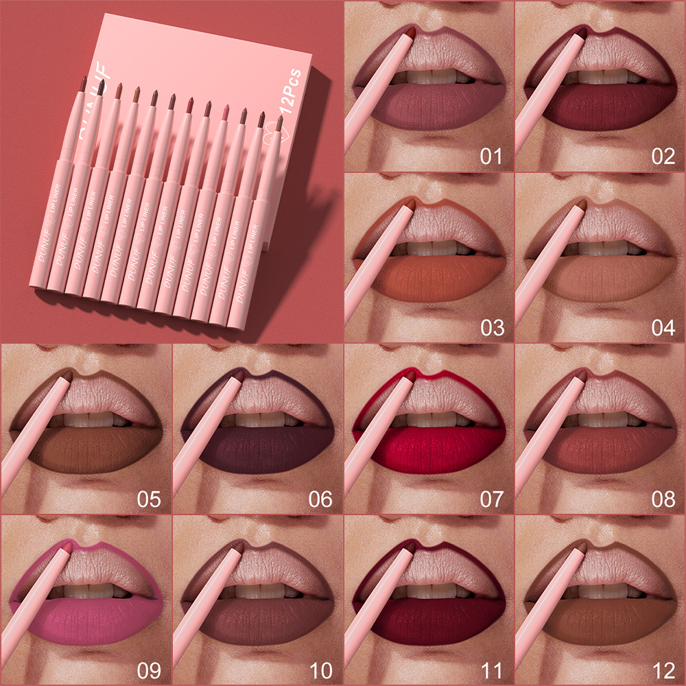12 ədəd velvet mat lip liner qələm dəsti