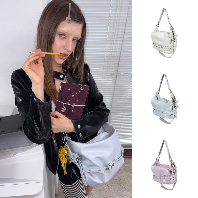 Yeomim Korean Purchasing Agent Slouchy Pillow-Shaped Shoulder Bag with Leather Strap Hobo Designer 26 New Summer Color
