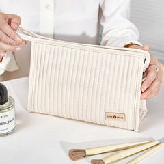 New cake cosmetic bag pu leather large capacity waterproof document storage bag portable cosmetics storage bag