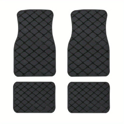Universal Car Floor Mats Universal Foot Pad - black-with-black-stitching-universal-floor-mat-4-piece-set