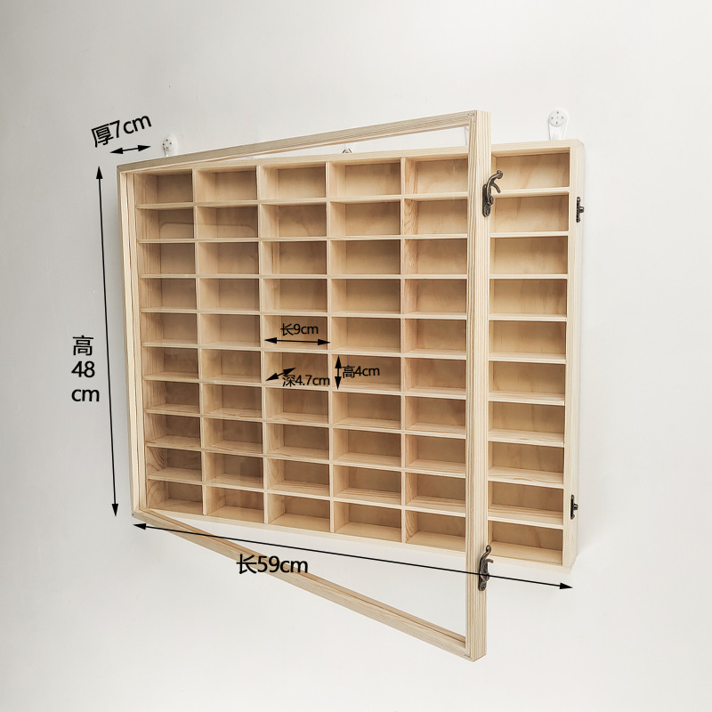实木多格小汽车收纳墙上玩具置物架多层车模1:64多美卡展示架车|undefined